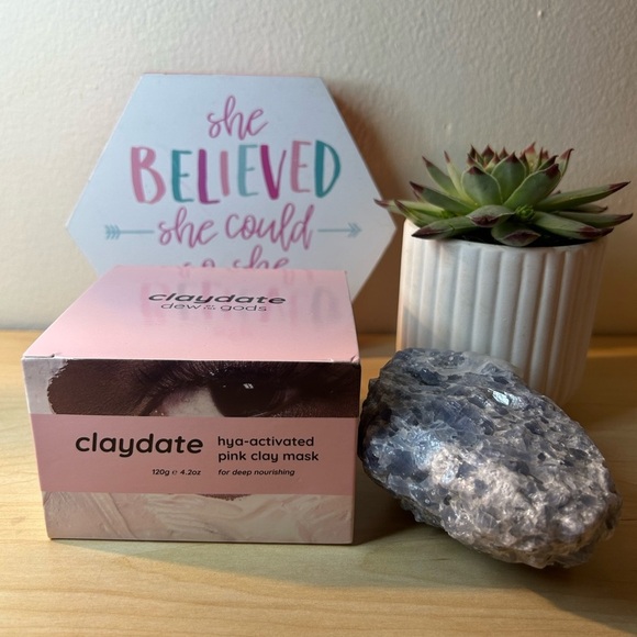 NIB Dew of the Gods Claydate Pink Clay Healing Face Mask - Picture 3 of 5